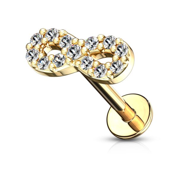 Labret Acier plaqué Or Infinity